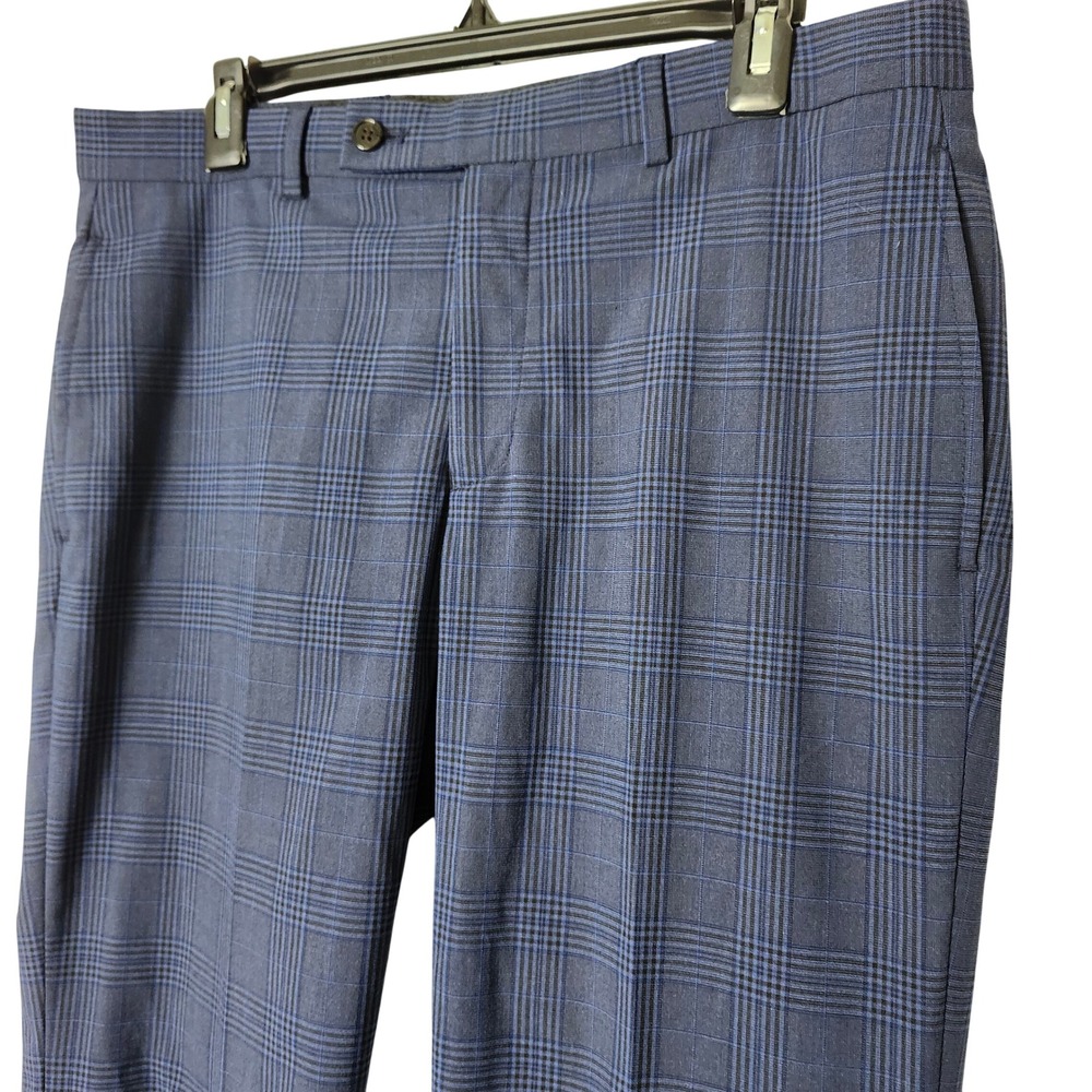 Lauren Ralph Lauren Mens Blue Glen Plaid Stretch Dress Pants 33 X 30 Work Office